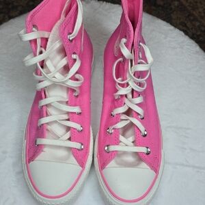 Vibrant Pink High-Top Sneakers